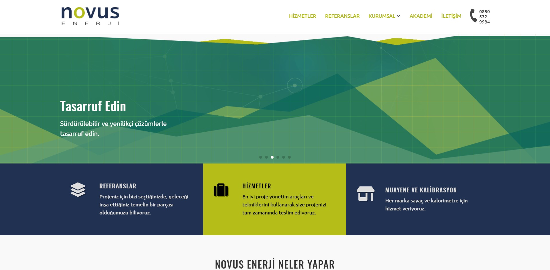 Novus Enerji Web Sitesi Anasayfa